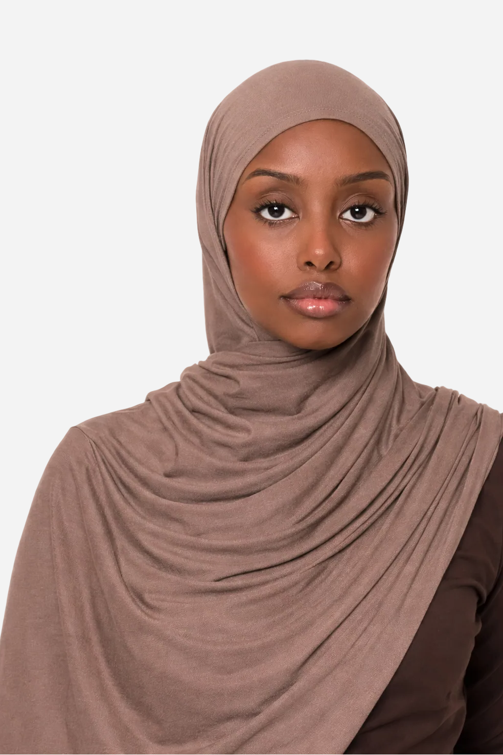 Cocoa classic light jersey hijab by Amanah with a soft stretchy texture