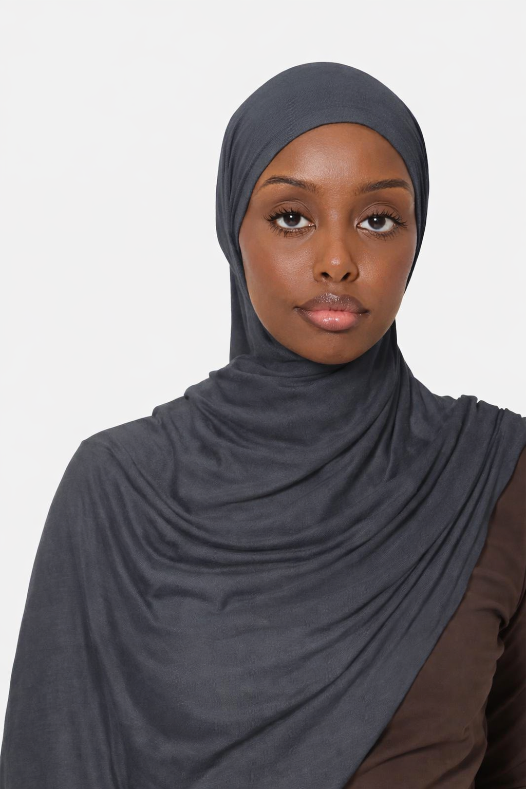 Slate classic light jersey hijab by Amanah with a smooth comfortable drape
