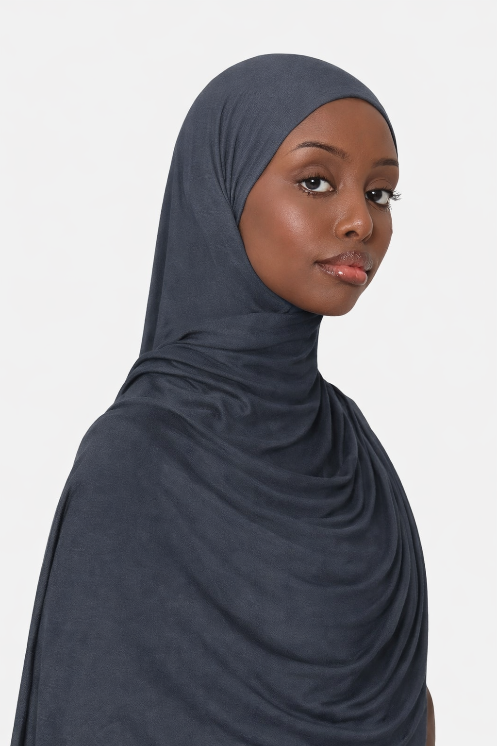 Slate classic light jersey hijab by Amanah with a smooth comfortable drape