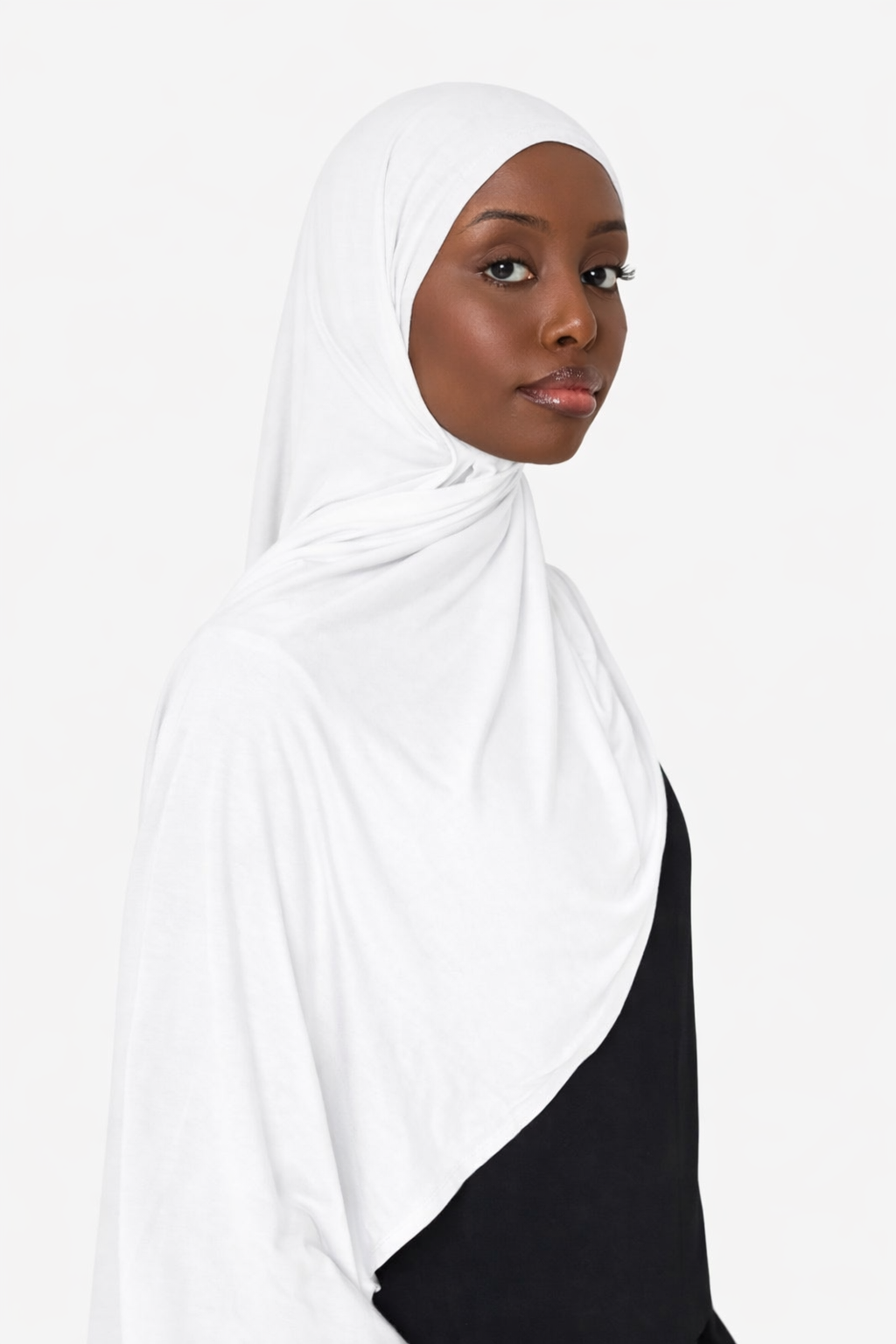 White classic light jersey hijab by Amanah made for everyday wear