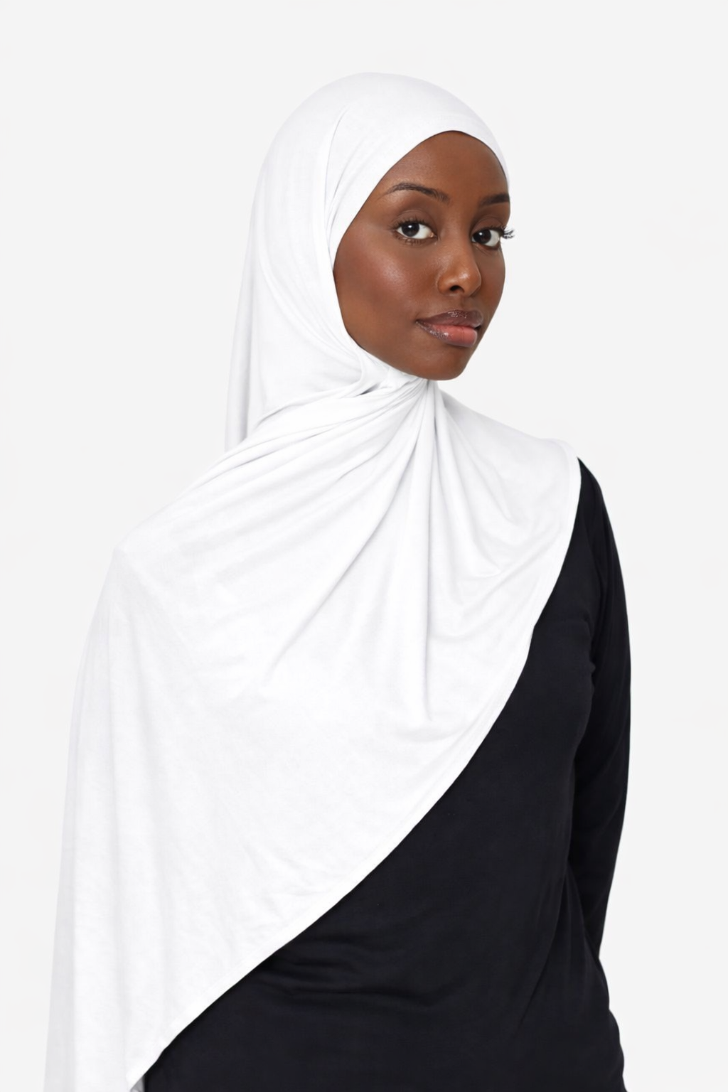 White classic light jersey hijab by Amanah made for everyday wear