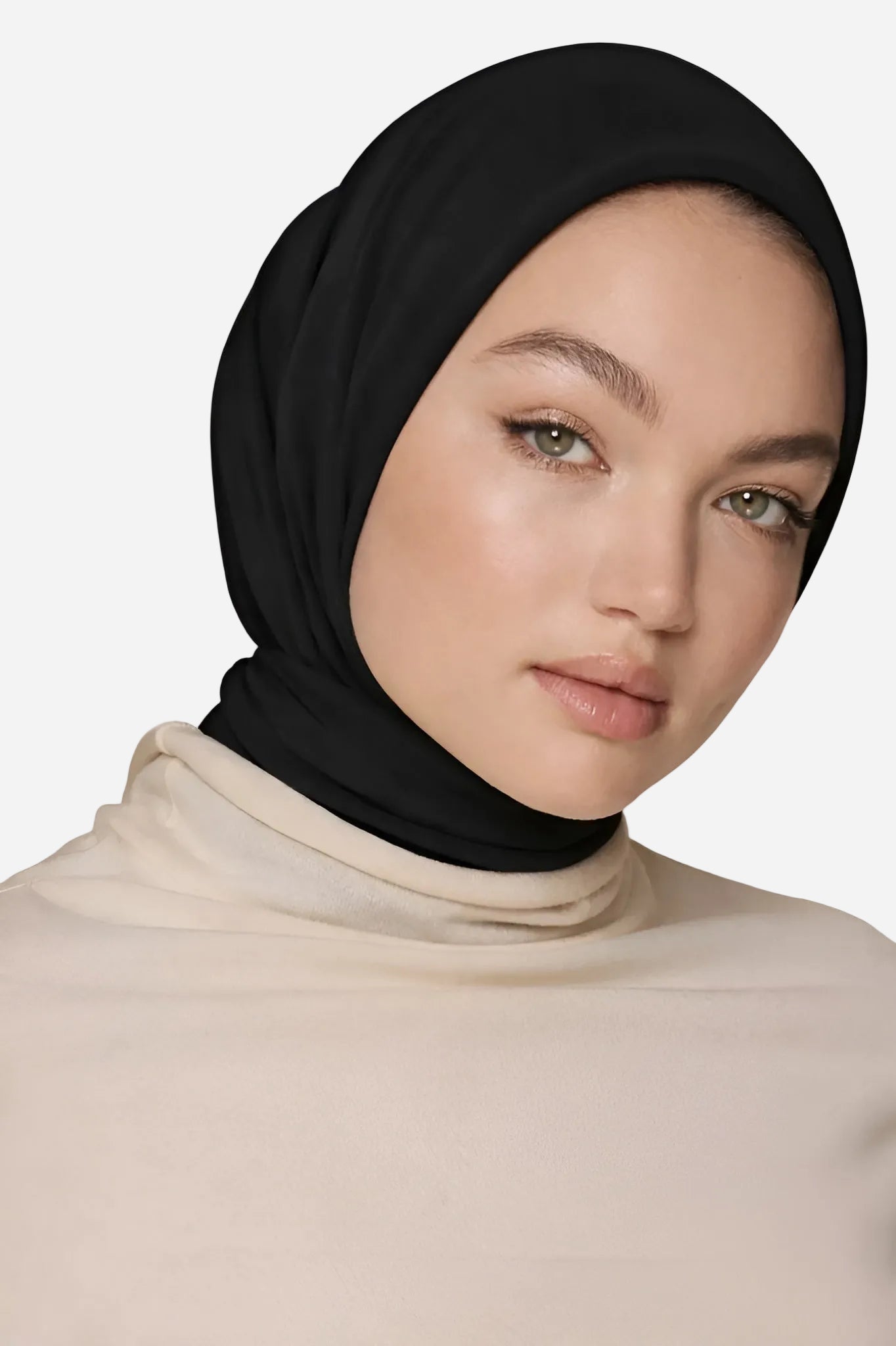 Black classic soft chiffon hijab by Amanah with a soft airy drape