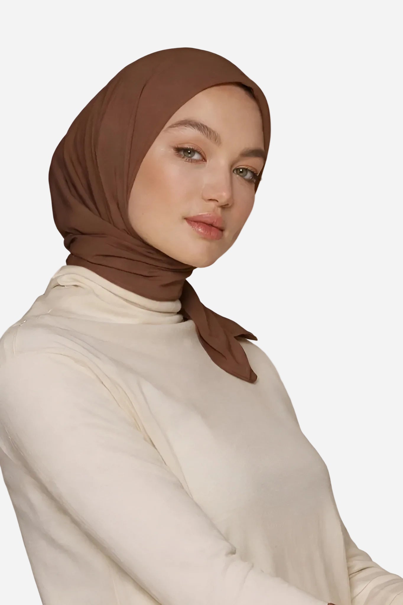 Cinnamon classic soft chiffon hijab by Amanah with a soft flowing drape