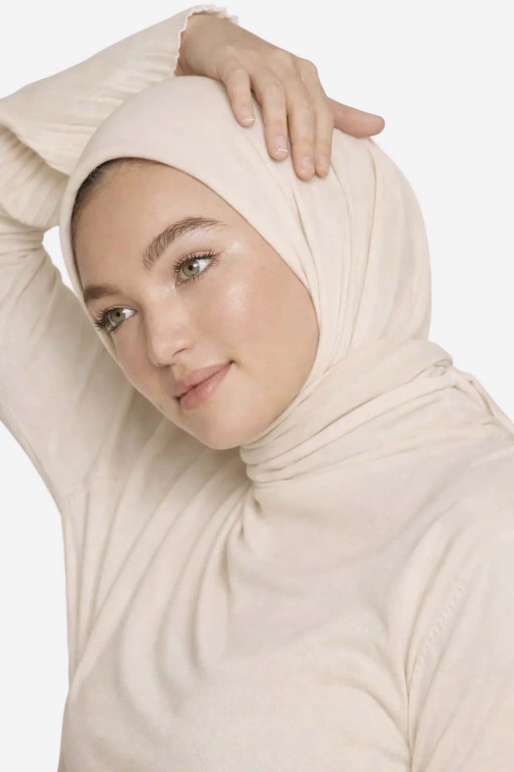 Ivory classic soft chiffon hijab by Amanah with a light airy texture