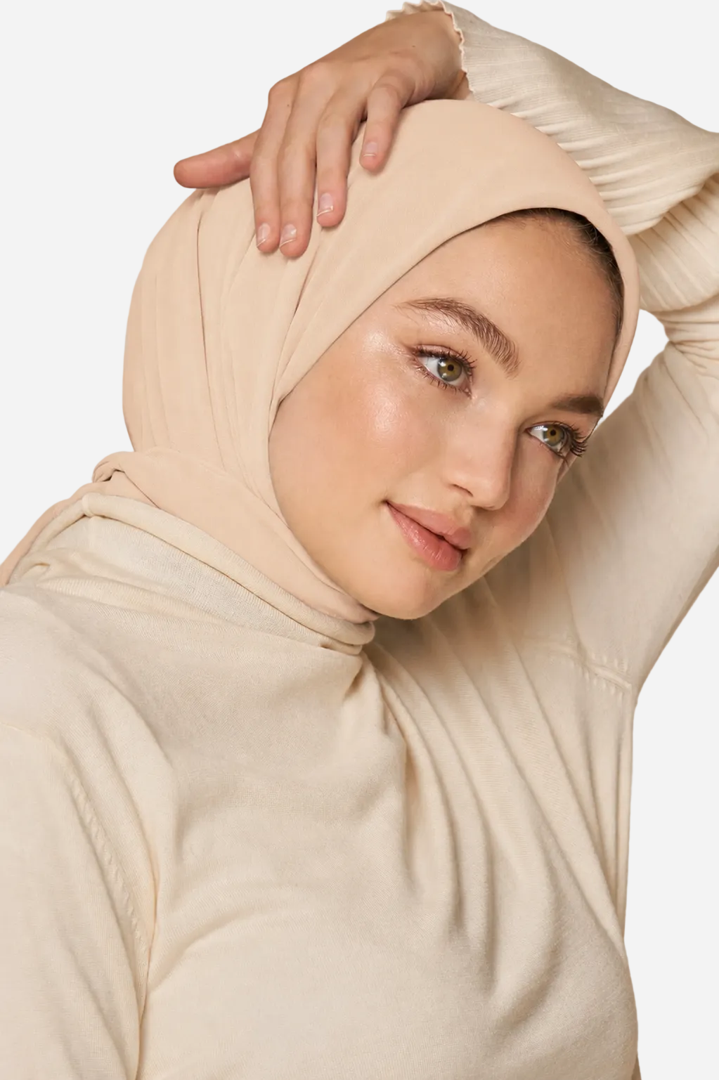 Sand classic soft chiffon hijab by Amanah with a light airy texture