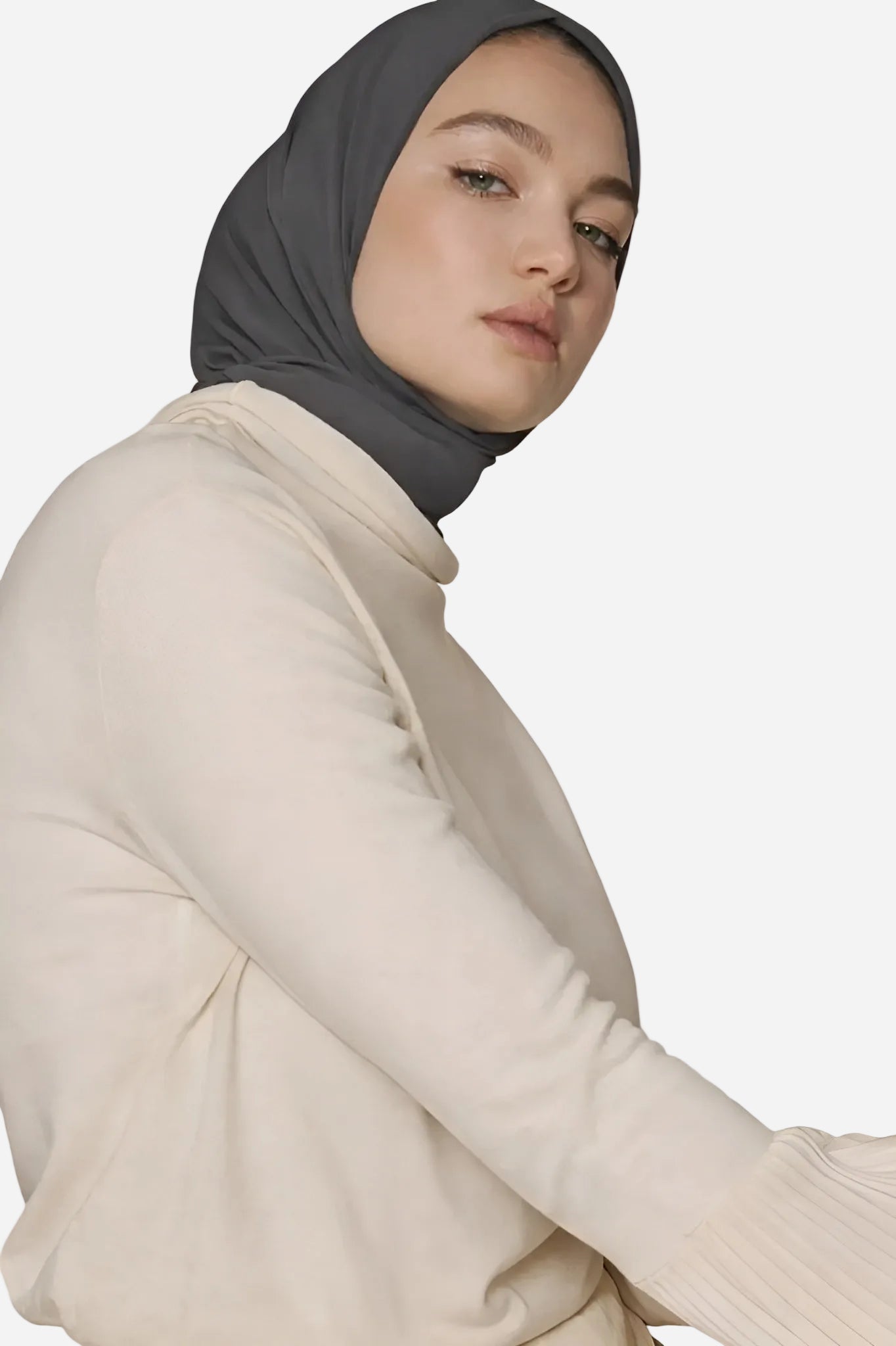 Stone classic soft chiffon hijab by Amanah with an elegant lightweight feel