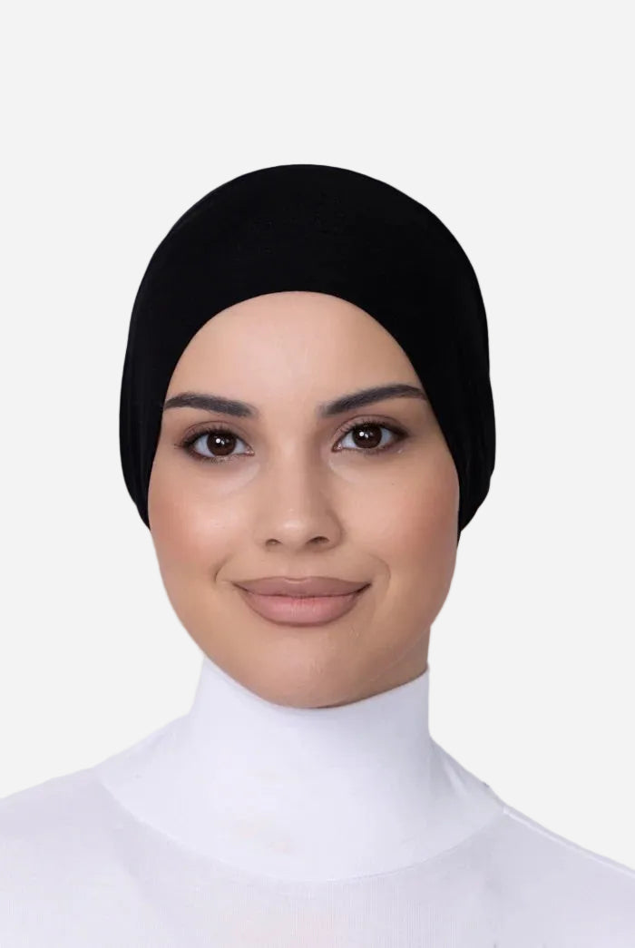 Black essential jersey underscarf for comfortable all day wear