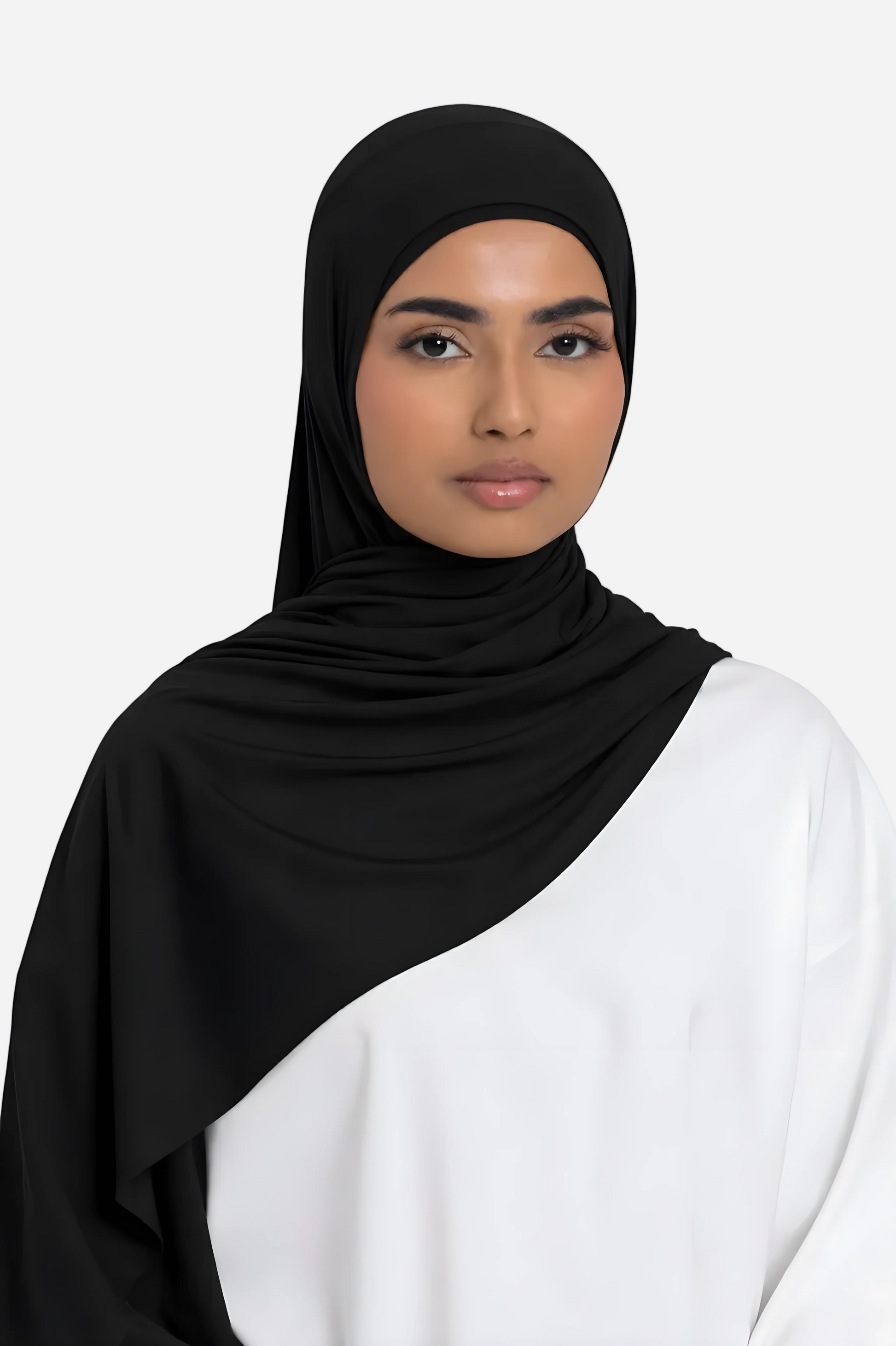 Black premium bamboo jersey hijab by Amanah with a breathable silky finish