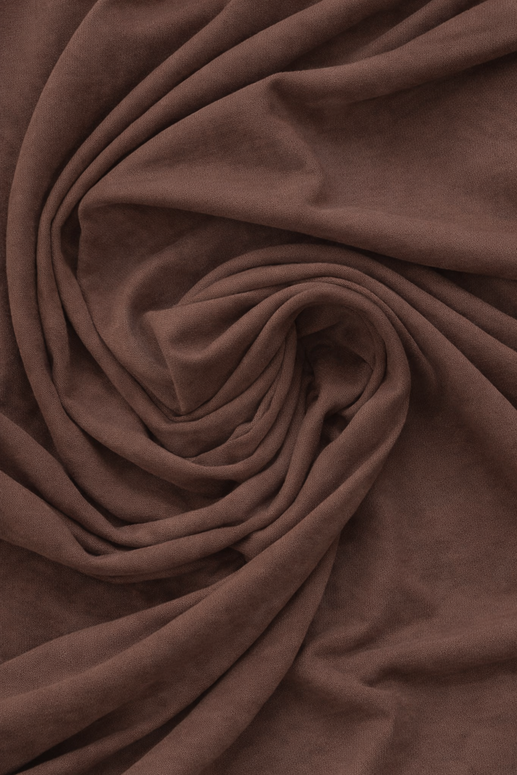 Premium Bamboo Jersey Hijab in Cocoa by Amanah, styled in a soft draped wrap.