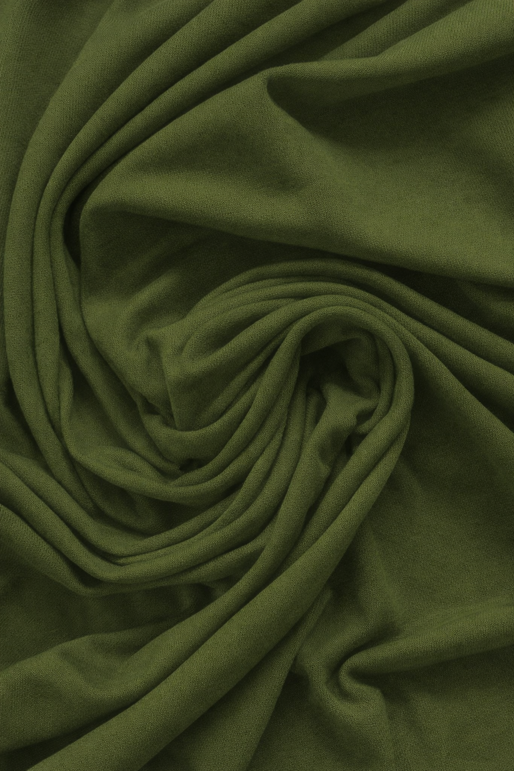 Premium Bamboo Jersey Hijab in Olive by Amanah, styled in a soft draped wrap.