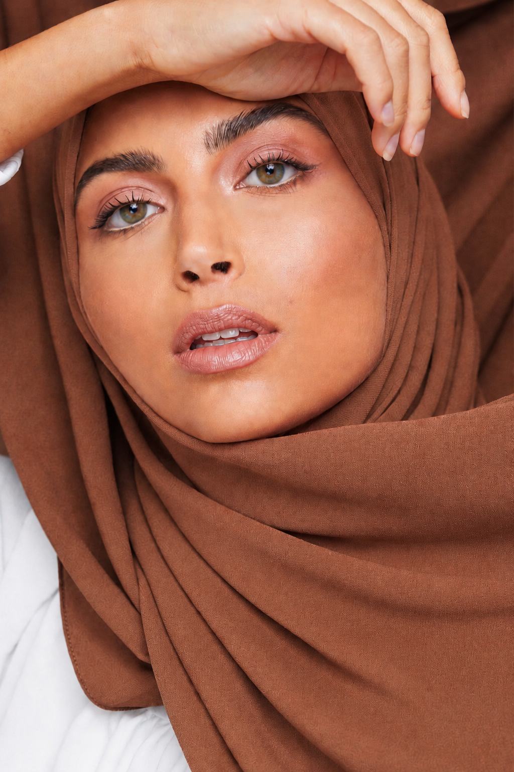 Cinnamon premium luxe chiffon hijab by Amanah with a soft airy finish