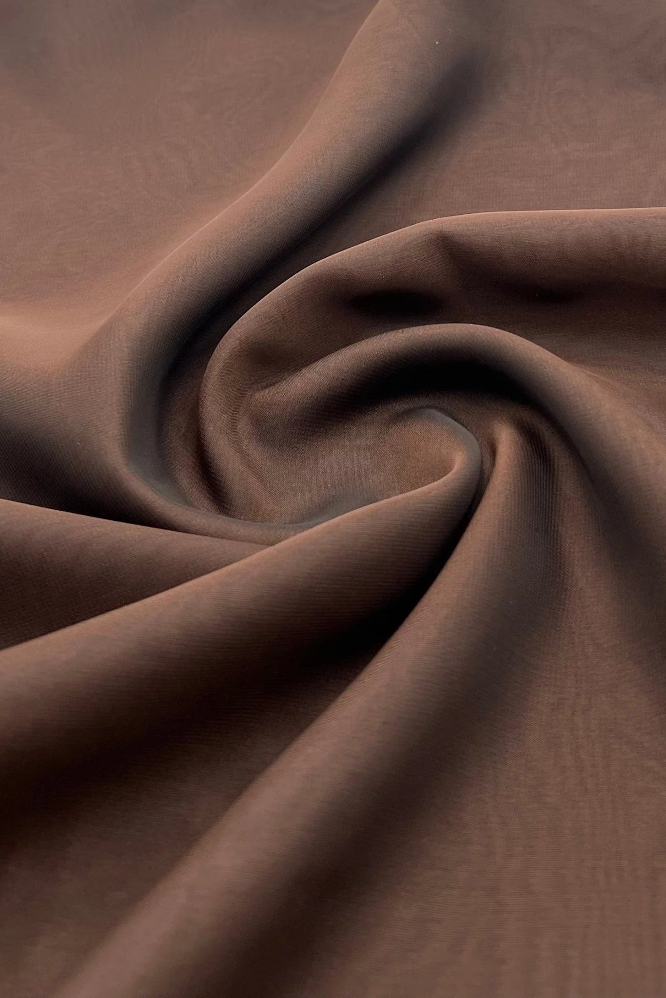 Premium Luxe Chiffon Hijab in Cocoa by Amanah, styled in a soft draped wrap.